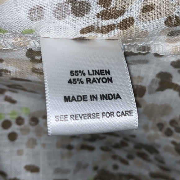 Coral Bay Beige, Brown & Lime Animal Print Blouse NWT - Picture 4 of 4